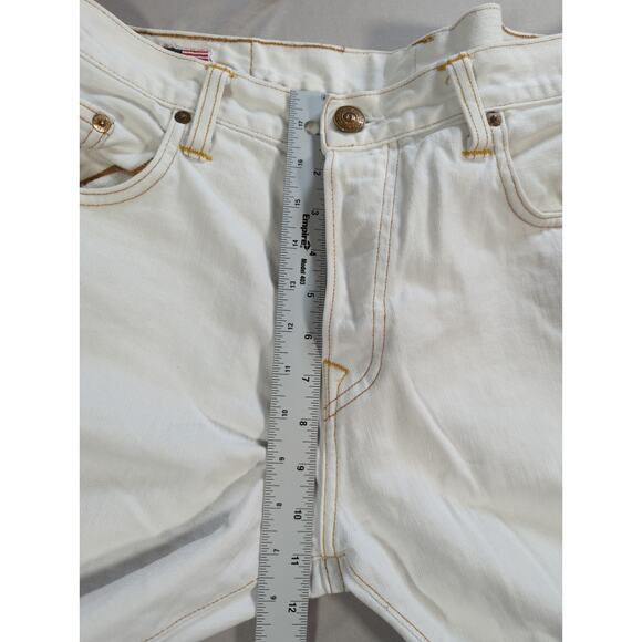 True Religion TRBJ Jeans White Denim Straight Leg Men’s Sz 36x30 Distressed - Picture 6 of 14